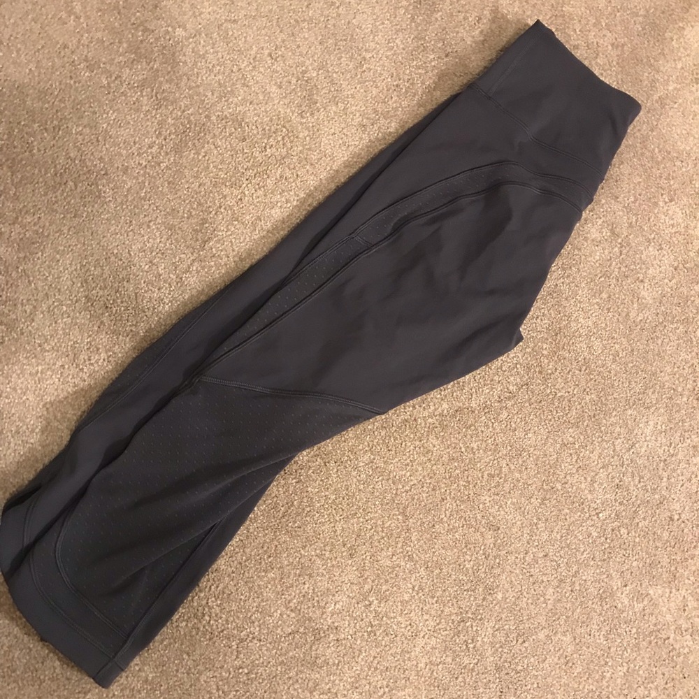 Gray crop mesh Luluemon leggings